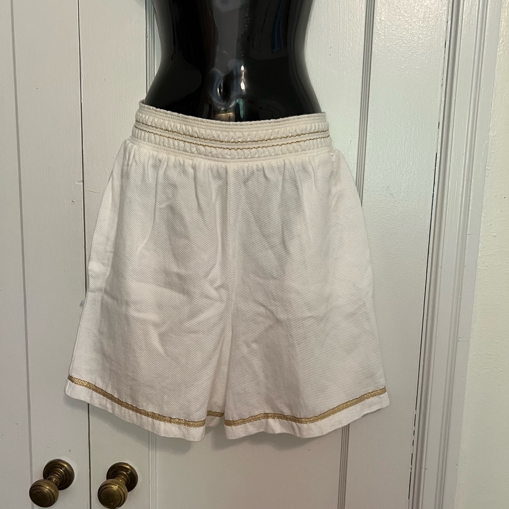 Vintage White and Gold Women's Shorts